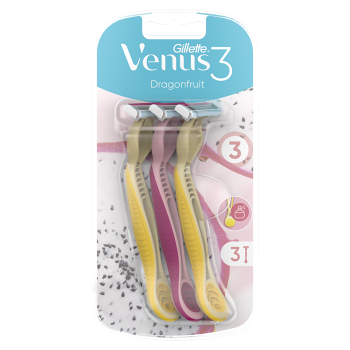 GILLETTE Venus3 Dragonfruit Pohotová holítka 3 kusy (Dámská jednorázová holítka) - Jednorázové