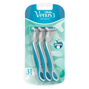 GILLETTE Venus3 Sensitive Pohotová holítka pro ženy 3 ks (Dámská jednorázová holítka) - Jednorázové