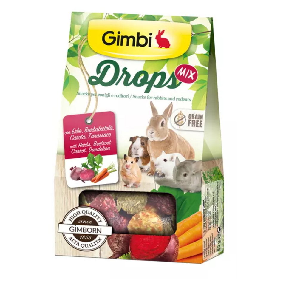 E-shop GIMBI Drops Grain Free pro hlodavce mix 50 g