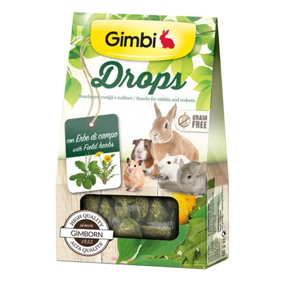 GIMBI Drops pro hlodavce s polními bylinkami 50 g