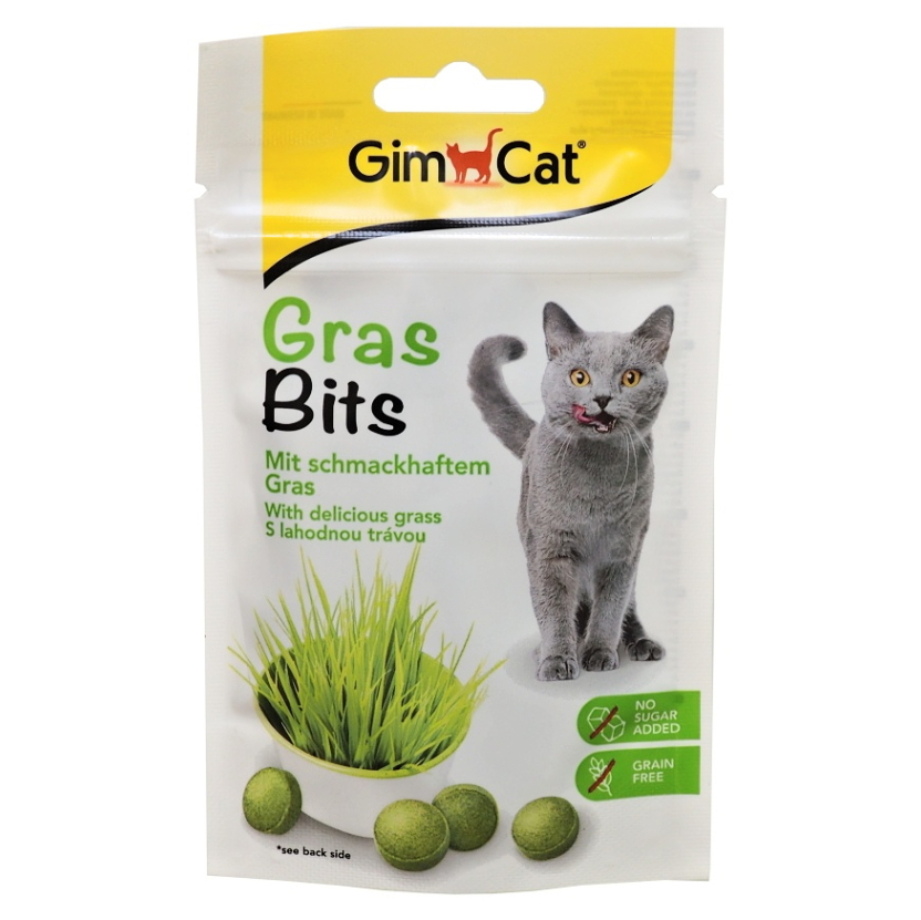 Levně GIMCAT GrasBits Tablety s kočičí trávou 40 g