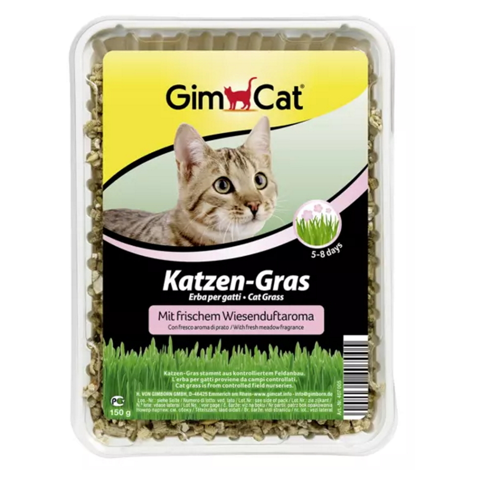 Levně GIMPET Tráva pro kočky na trávení s luční vůní 150 g