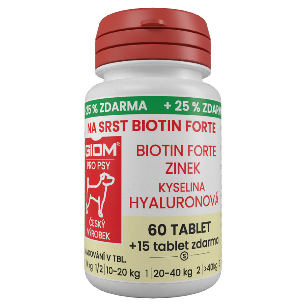 Levně GIOM Na srst Biotin forte 60 tablet + 25% zdarma