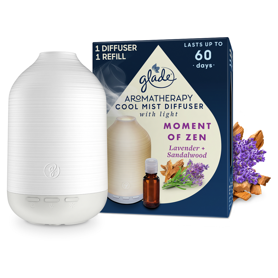 Levně GLADE Aromatherapy Cool Mist Diffuser Moment of Zen 1 + 17,4 ml