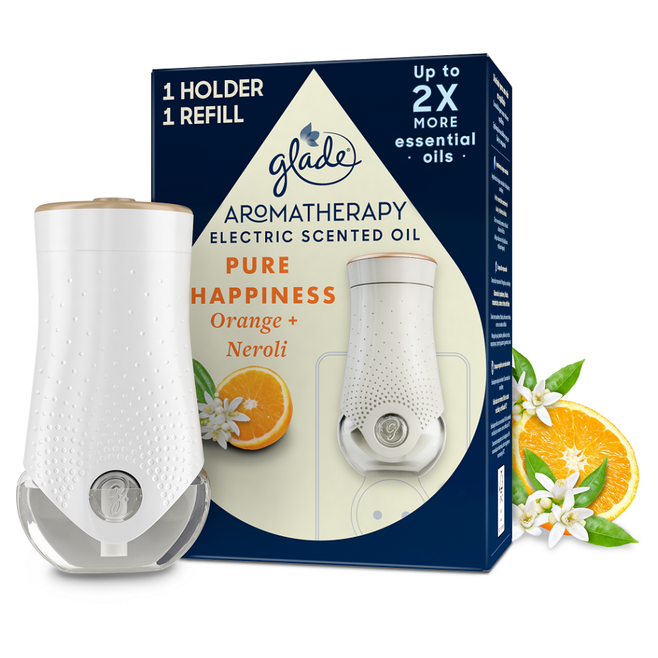 Levně GLADE Aromatherapy Elektrický osvěžovač vzduchu + náplň Pure Happiness 1 + 20 ml
