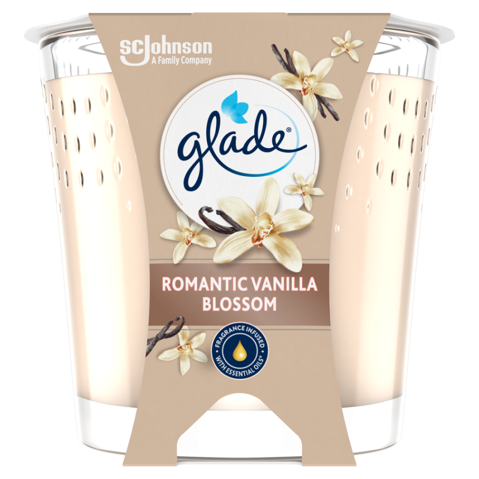 GLADE Romantic Vanilla Blossom Svíčka vonná 112 g