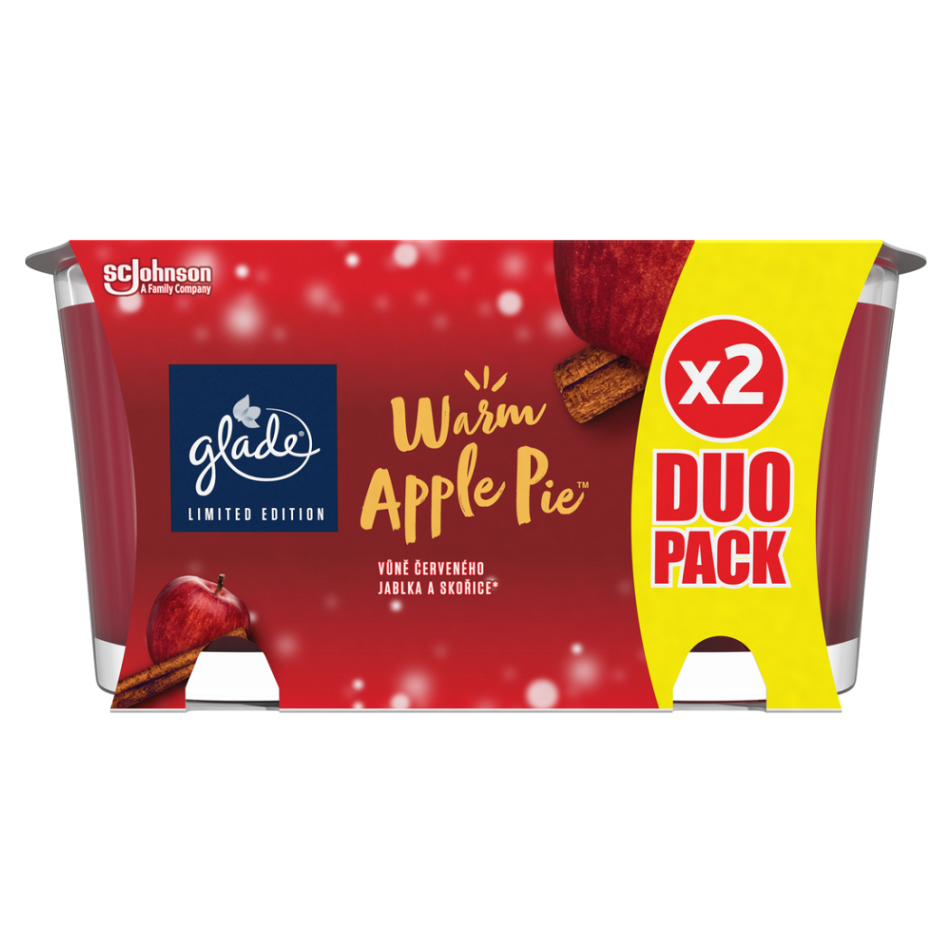 GLADE Warm Apple Pie Svíčka vonná 2 x 112 g