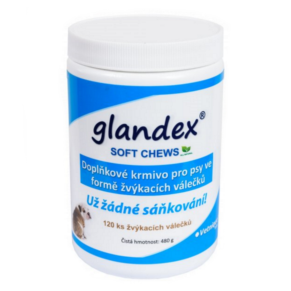 Levně GLANDEX Soft chews žvýkací válečky pro psy a kočky 120 ks