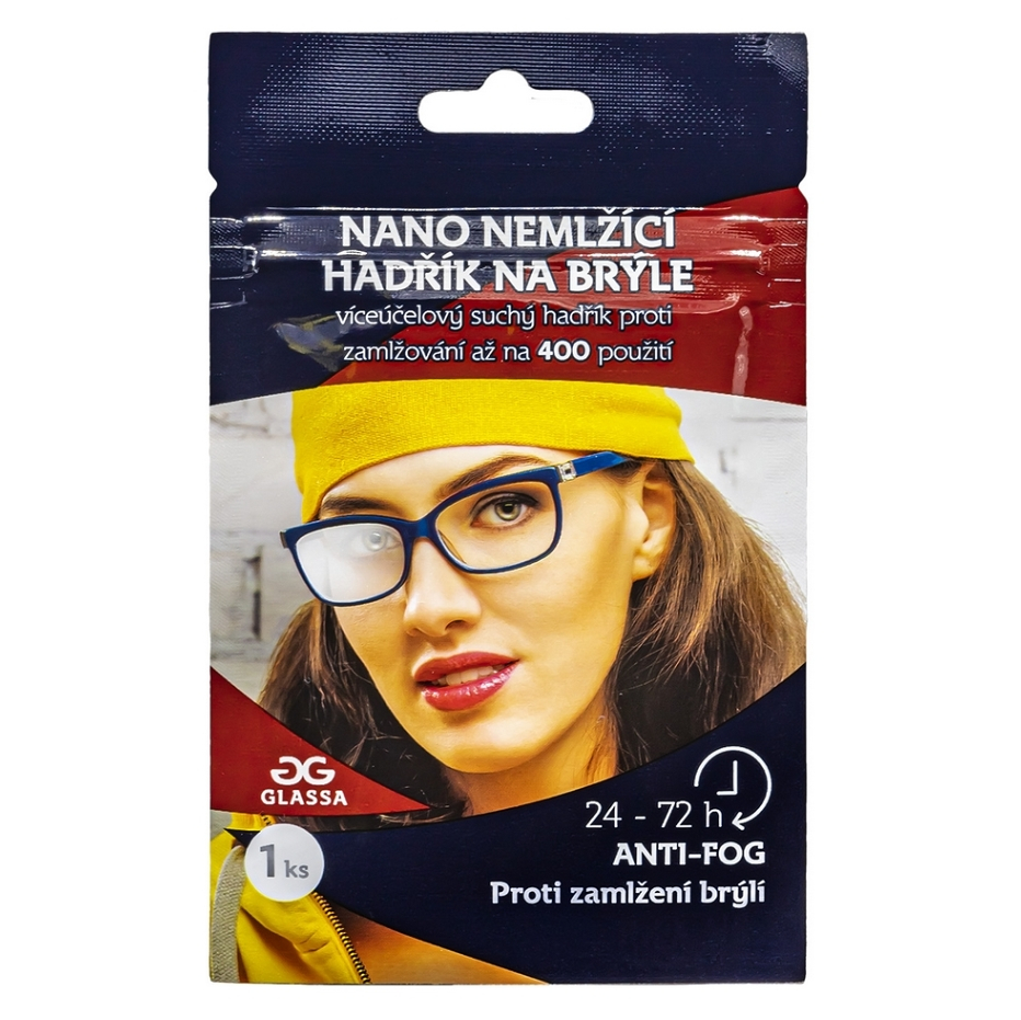 E-shop GLASSA Nano nemlžící hadřík na brýle 15 x 15 cm