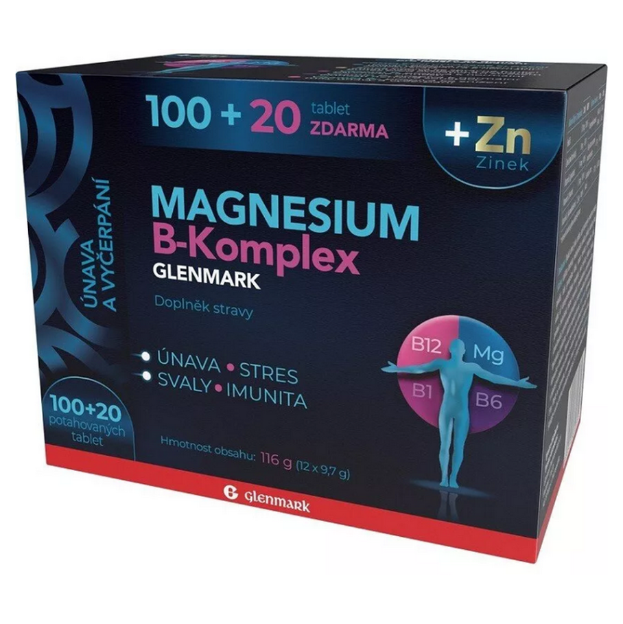 E-shop GLENMARK Magnesium B-komplex 100 + 20 tablet