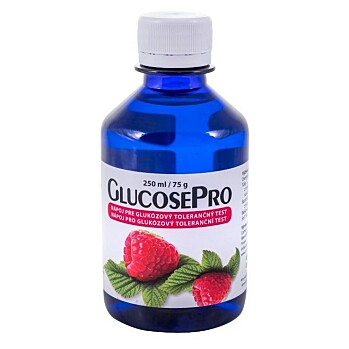 GLUCOSEPRO Nápoj na orální glukózový toleranční test malina 250 ml (Pro diabetiky)
