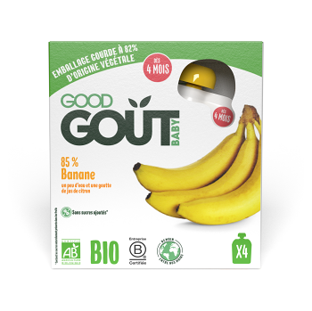 GOOD GOUT BIO Banán 4x85 g, expirace 03.03.2026 (Ovocné přesnídávky) - BIO