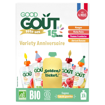 GOOD GOUT Ovocný jackpot BIO 4 x 120 g (Svačinové kapsičky) - BIO, Ekologické