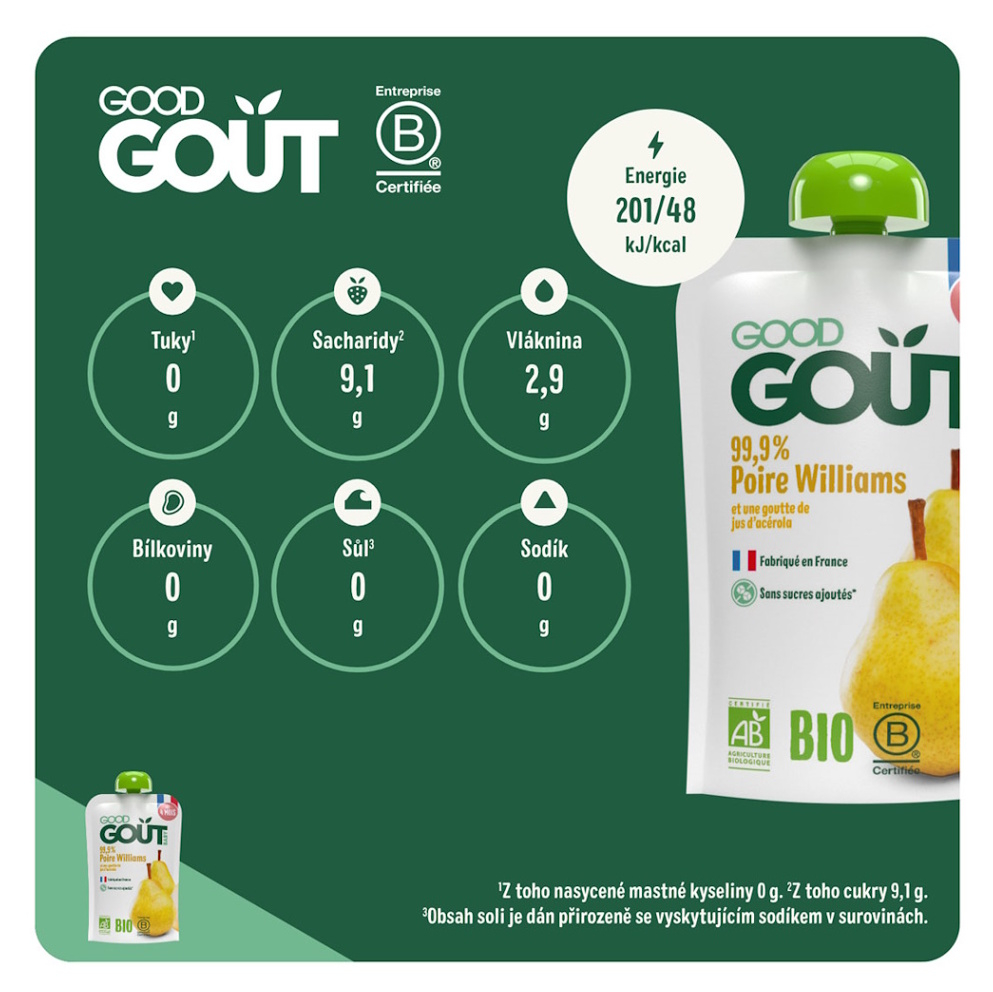 GOOD GOUT Hruška  Williams BIO 120 g