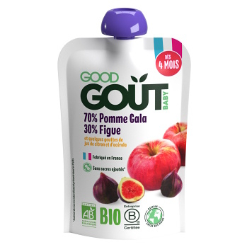 GOOD GOUT Jablko a fíky od 4.měsíce BIO 120 g, expirace 18.02.2026 (Svačinové kapsičky) - BIO