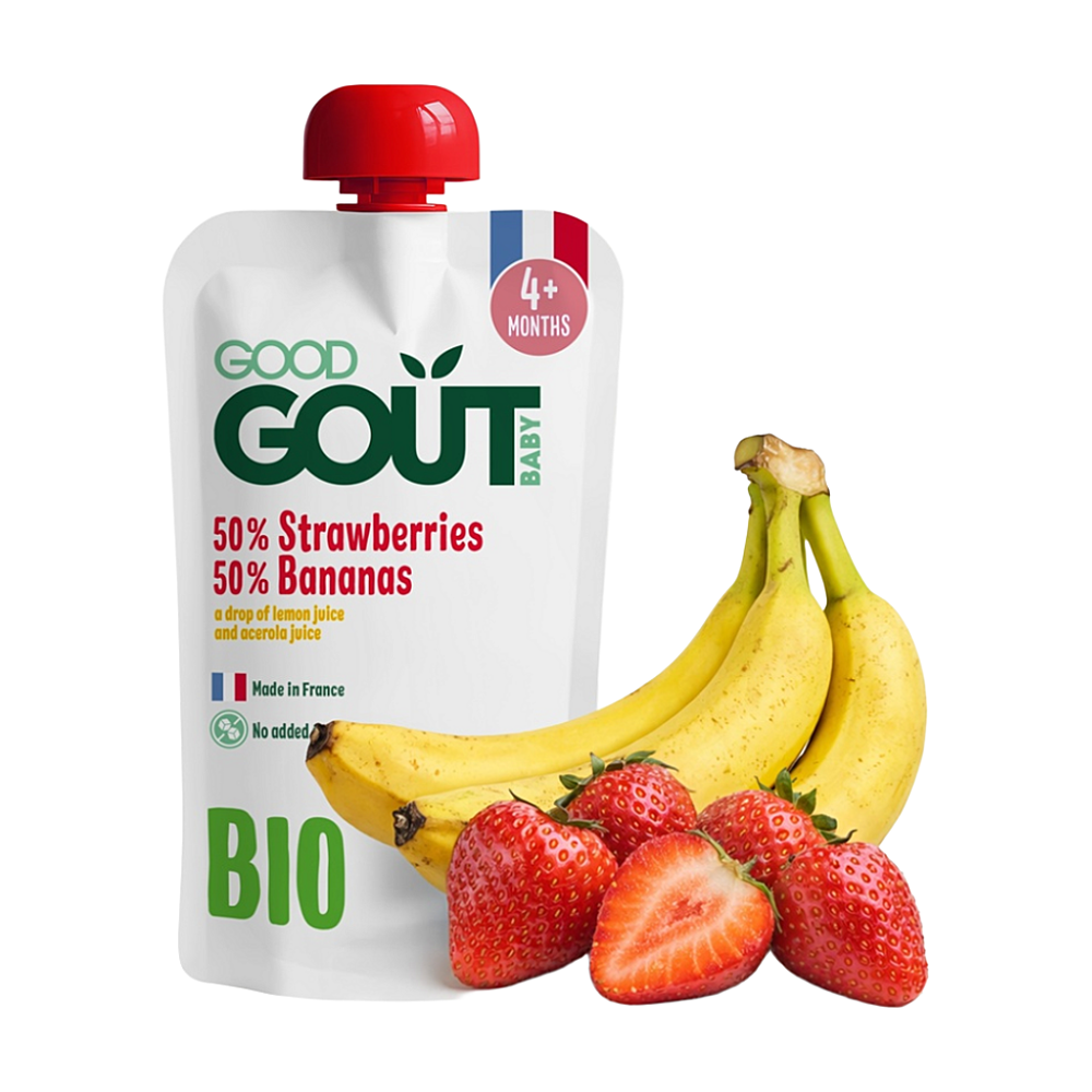 GOOD GOUT Jahoda s banánem od 4.měsíce BIO 120 g
