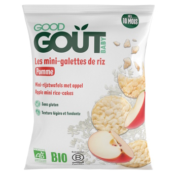 GOOD GOUT Mini rýžové koláčky s jablky BIO 40 g (Sušenky, piškoty a dětské křupky) - BIO