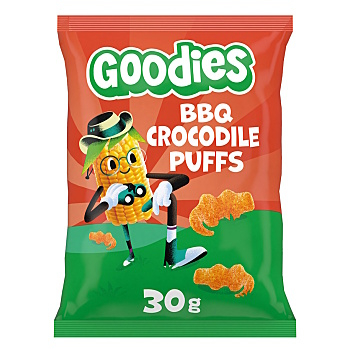 GOODIES Křupky krokodýli BBQ 30 g (Sušenky, piškoty a dětské křupky)