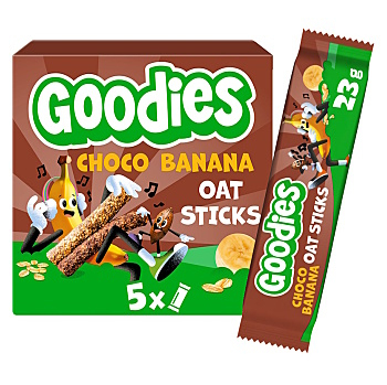 GOODIES Ovesné tyčinky kakao a banán 5 x 23 g (Sušenky, piškoty a dětské křupky)