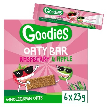GOODIES Ovesné tyčinky malina a jablko 6 x 23 g (Tyčinky) - Sladké