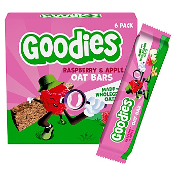 GOODIES Ovesné tyčinky malina a jablko 6 x 23 g (Tyčinky) - Sladké