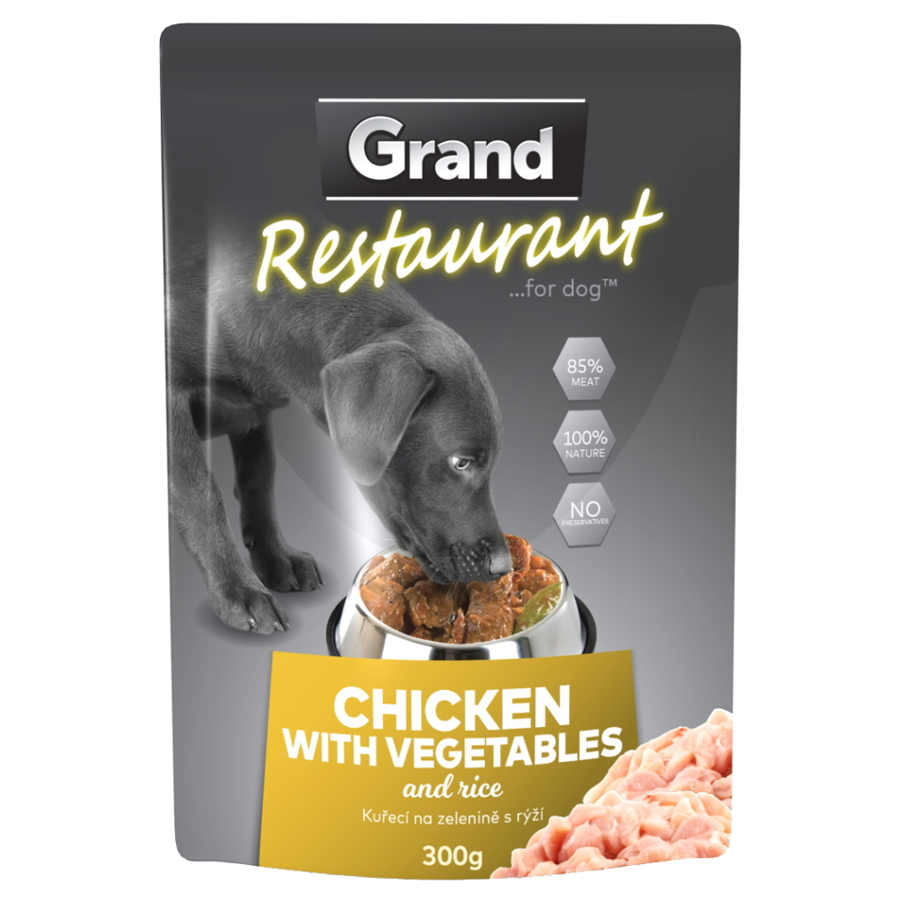 Levně GRAND Restaurant kuřecí na zelenině kapsa pro psy 300 g