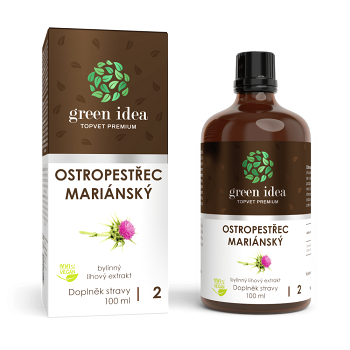 GREEN IDEA Ostropestřec mariánský lihový extrakt 100 ml (Detoxikace jater, očista jater)