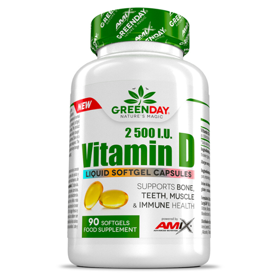 Levně GREENDAY Vitamin D3 2500 I.U. 90 kapslí
