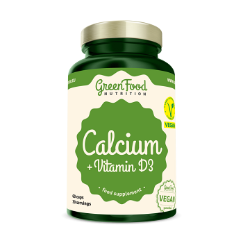 GREENFOOD NUTRITION Calcium + Vitamin D3 60 kapslí (Vápník) - Vícesložkové