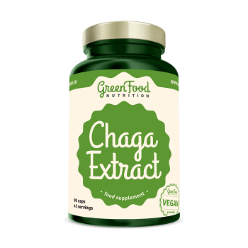 GREENFOOD Nutrition Chaga Extract 90 kapslí (Stres) - Jednosložkové
