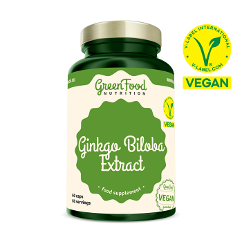 GREENFOOD NUTRITION Ginkgo biloba extract 60 kapslí (Doplňky stravy na paměť) - Jednosložkové