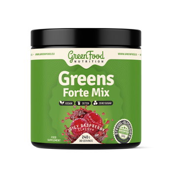 GREENFOOD NUTRITION Greens Forte Mix juicy raspberry 240 g (Detoxikace celého těla) - Vícesložkové