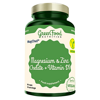 GREENFOOD NUTRITION Hořčík a Zinek Chelát + Vitamín D3 90 kapslí (Na kosti) - Vícesložkové