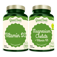 GREENFOOD NUTRITION Magnesium chelate 90 tobolek + vitamin D3 60 tobolek