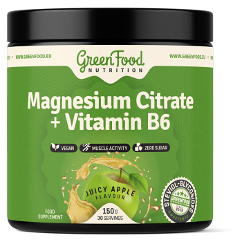GREENFOOD NUTRITION Magnesium Citrate +Vitamin B6 juicy apple 150 g (Hořčík, magnézium) - Vícesložkové