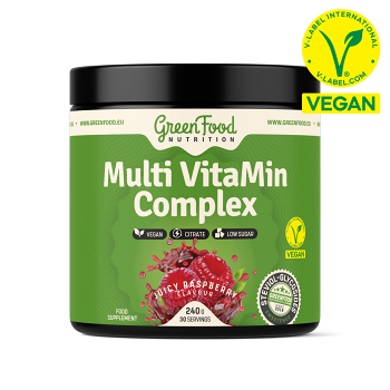 GREENFOOD NUTRITION Multi VitaMin Complex juicy raspberry 240 g (Multivitamíny) - Vícesložkové