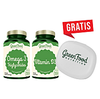 GREENFOOD NUTRITION Omega 3 + vitamin E 120 kapslí + vitamin D3 60 kapslí