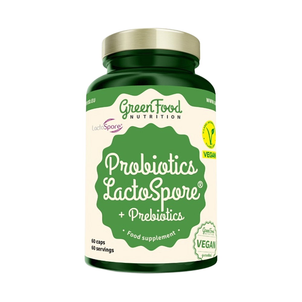 GreenFood Nutrition Probiotics LactoSpore + Prebiotics 60 kapslí koupíte na Lekarna.cz