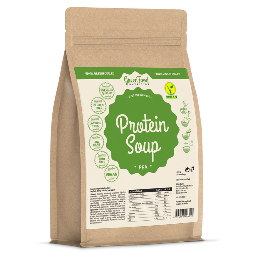 Levně GREENFOOD NUTRITION Proteinová polévka hrachová 250 g
