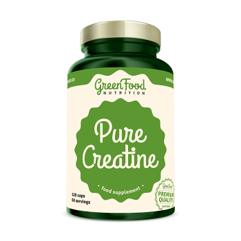 GREENFOOD NUTRITION Pure creatine creapure 120 kapslí (Na energii, při únavě) - Jednosložkové