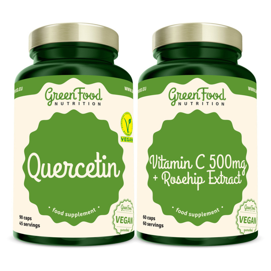 E-shop GREENFOOD NUTRITION Quercetin 90 kapslí + vitamin C 500 mg 60 kapslí