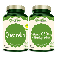 GREENFOOD NUTRITION Quercetin 90 kapslí a vitamin C 500 mg 60 kapslí