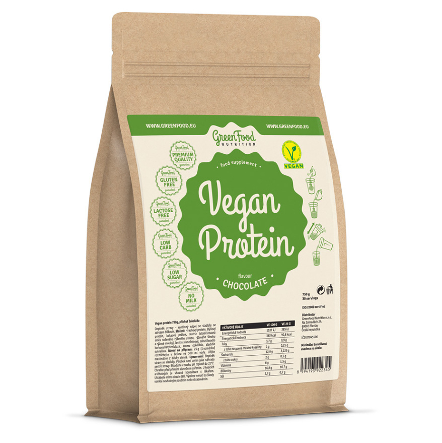E-shop GREENFOOD NUTRITION Vegan protein čokoláda 750 g
