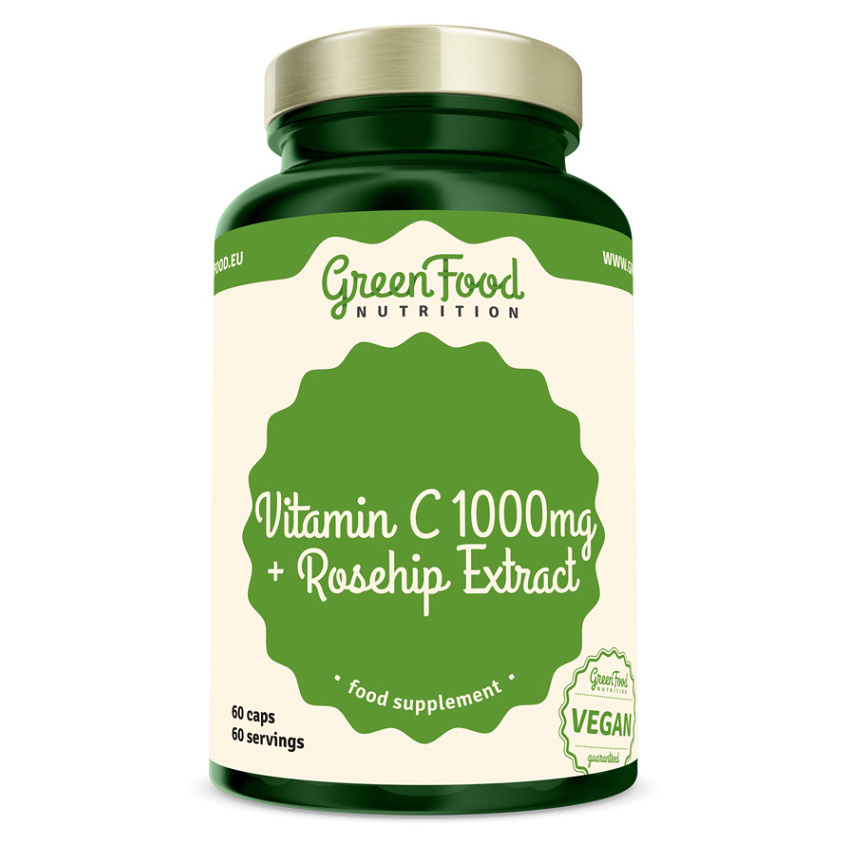 Levně GREENFOOD NUTRITION Vitamin C 1000 + extrakt ze šípků 60 kapslí