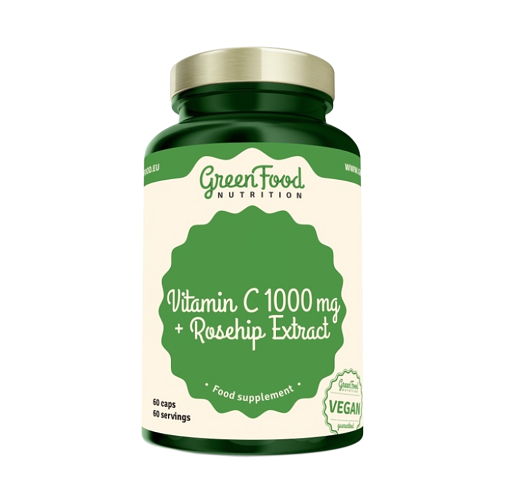 GreenFood Nutrition Vitamin C 1000 mg + extrakt ze šípků 60 kapslí koupíte na Lekarna.cz