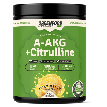 GREENFOOD NUTRITION Performance A-AKG + citrulline malate šťavnatý meloun 420 g, expirace