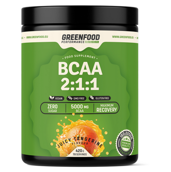 GREENFOOD NUTRITION Performance BCAA 2:1:1 šťavnatá mandarinka 420 g, expirace