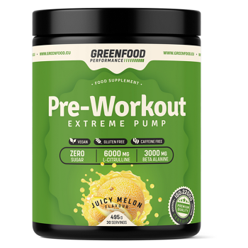 GREENFOOD NUTRITION Performance pre-workout šťavnatý meloun 495 g
