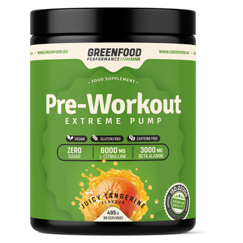 GREENFOOD NUTRITION Performance pre-workout šťavnatá mandarinka 495 g