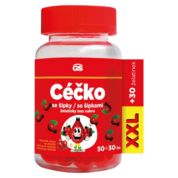 GS CÉČKO se šípky želatinky bez cukru XXL 50 + 30 kusů (Vitamíny na imunitu) - Vícesložkové